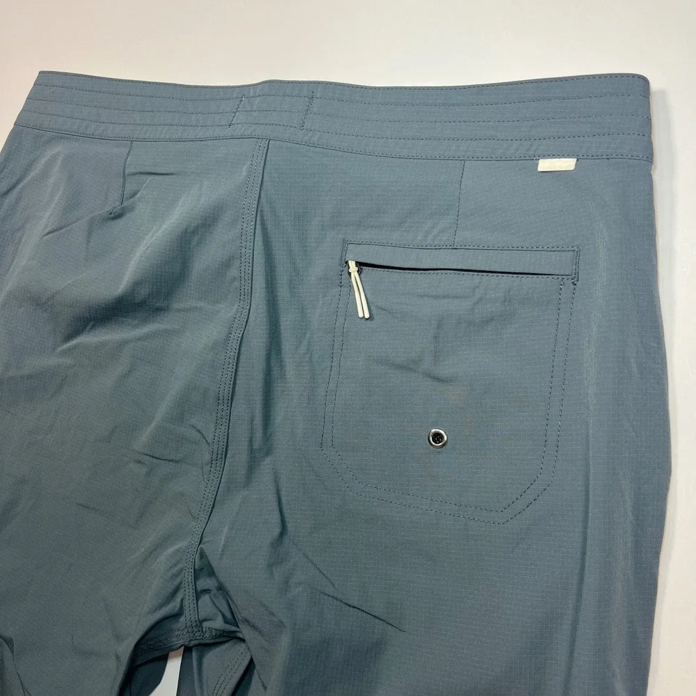 Wellen Board Shorts Mens 34 Slate Blue Ripstop Lace-Up Swim Trunks W-640006